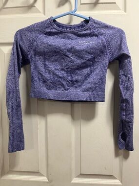 EVOLVE Women's Purple Seamless Long-Sleeve Crop Top